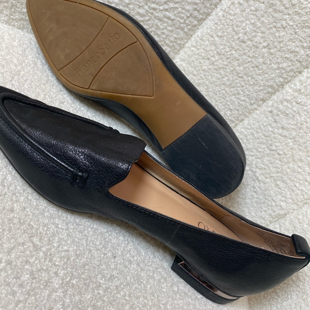 Franco Sarto Black Leather Loafers - Picture 3 of 4